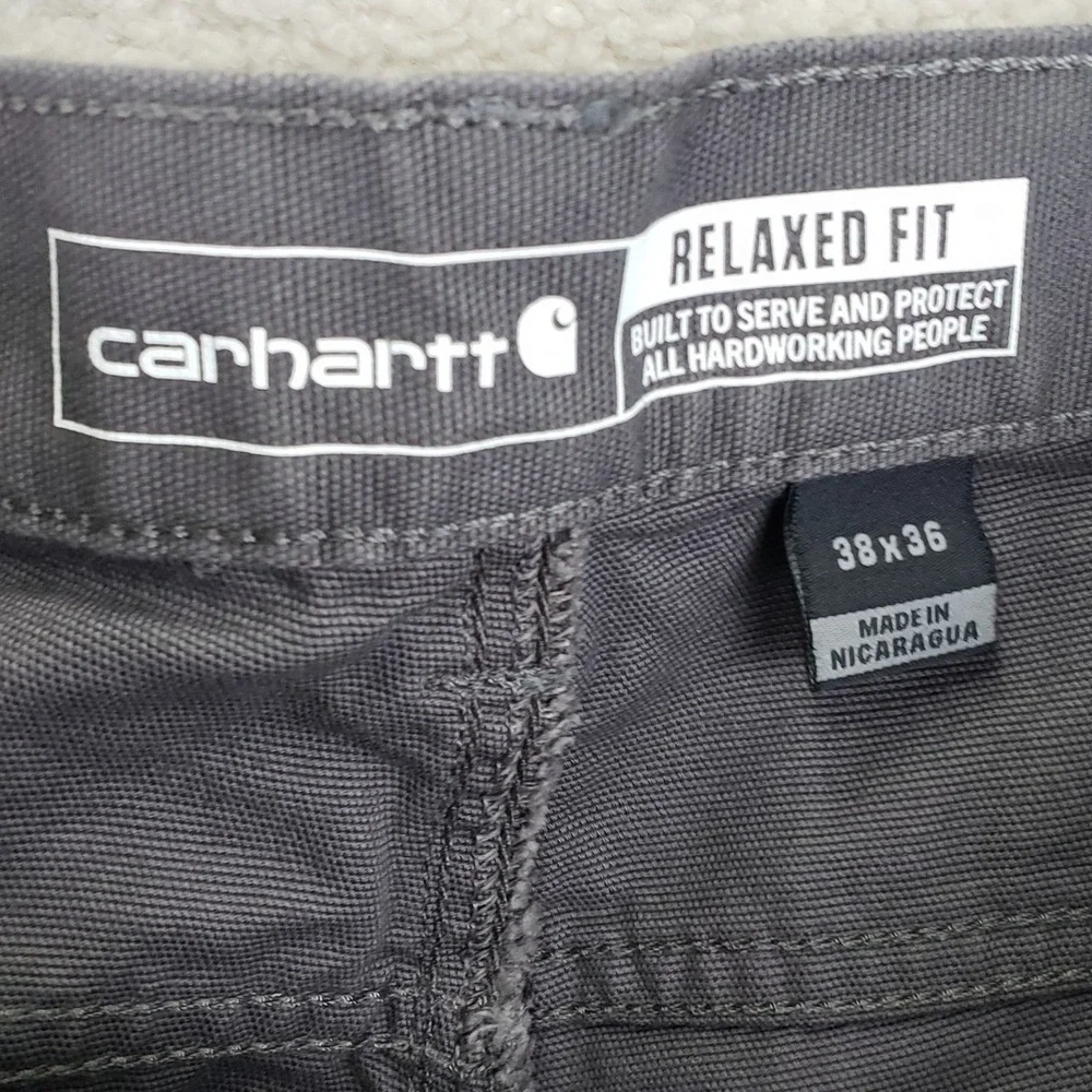 Carhartt BN2517-M Pants Mens 38x36 (Fits 38x35) Grey Workwear Rugged Utility